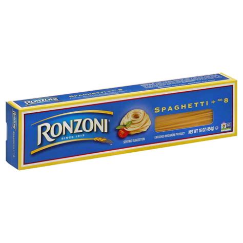Ronzoni No 8 Spaghetti Pasta 16 Ounce Box