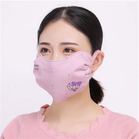 Autumn Spring Breathable Mouth Masks Women Girls Eye Protect Cotton Masks Bacteria Proof Anti