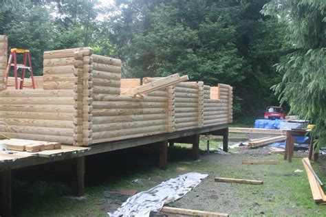 Building Cabin On Concrete Piers Log Pier Foundation Foundations Timber