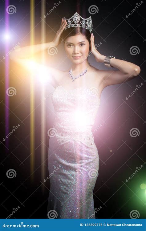 Portrait Of Miss Pageant Beauty Contest Crown Stock Image