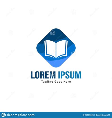 Book Logo Template Design Minimalist Book Logo With Modern Frame Stock