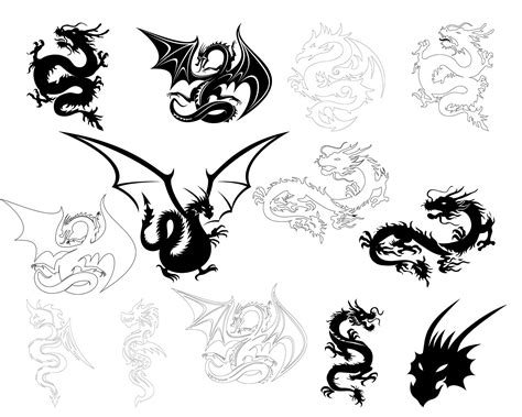 Dragon Design Dragon Svg Dragon Silhouette Dragon Tattoo Etsy