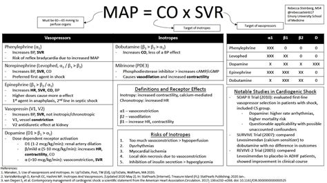Vasopressors And Inotropes Pharmacology Summary Vasopressors