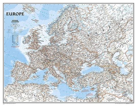 Europe Ngs Classic Wall Map Large Encapsulated Stanfords