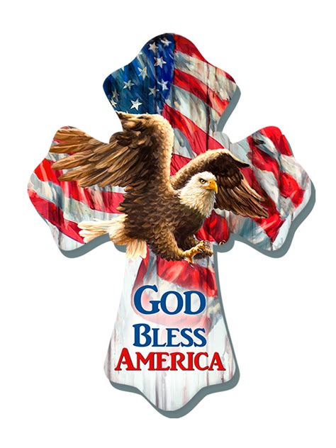 God Bless America 6x8 Cross Glow Decor