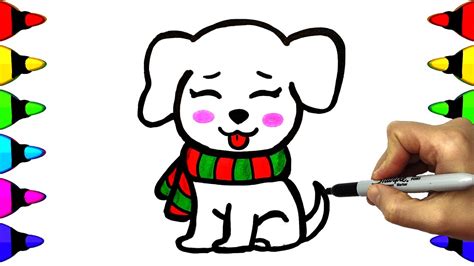 How To Draw A Cute Puppy For Kids Toddlers Little Dog Easy Art Time