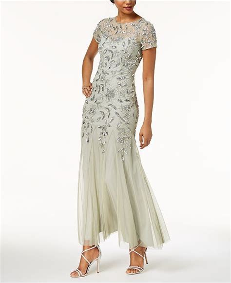 Adrianna Papell Floral Beaded Gown Macys Mother Of Bride Outfits