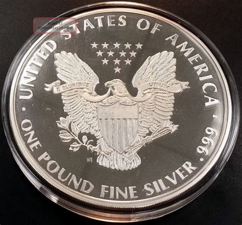 1998 Giant One Pound Silver Eagle Sixteen Troy Ounces 0 999 Fine