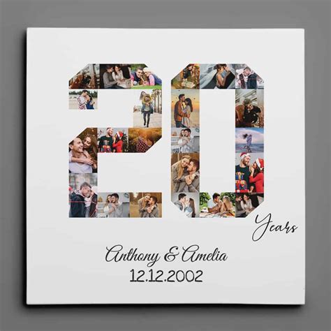 20 Year Anniversary Photo Collage Canvas Print | 365Canvas