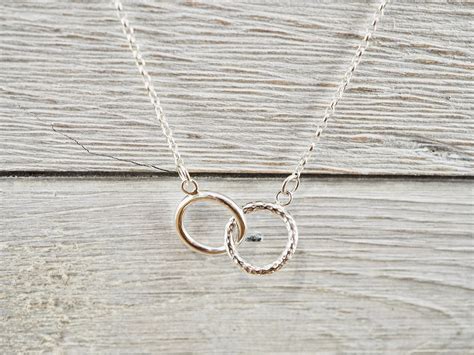 Silver Infinity Necklace Sterling Silver Interlocking Circles