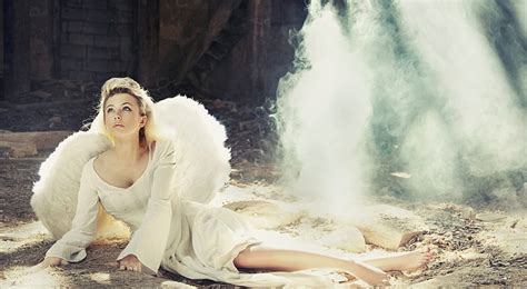 Falling Angel Wings Girl Angel Beauty Smoke Hd Wallpaper Peakpx