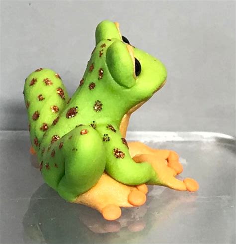 Frog Tiny Polymer Clay Amphibian Figurine Sculpted Clay Etsy