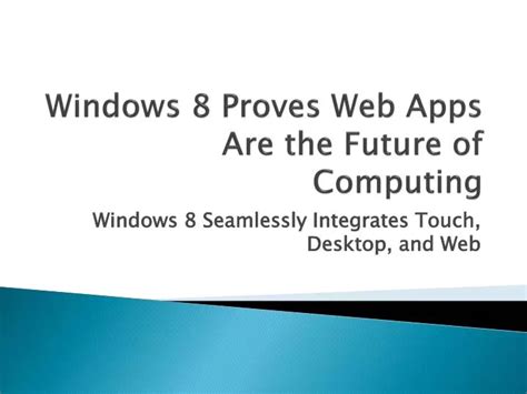Ppt Windows 8 Proves Web Apps Are The Future Of Computing Powerpoint