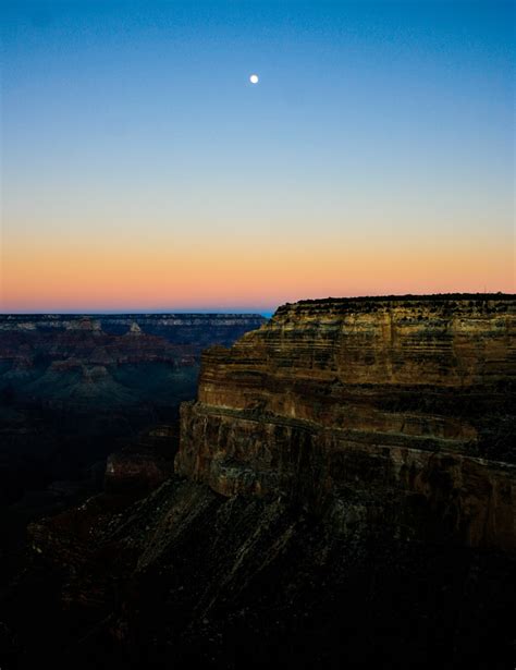 Walking Arizona Moon Over The Grand Canyon