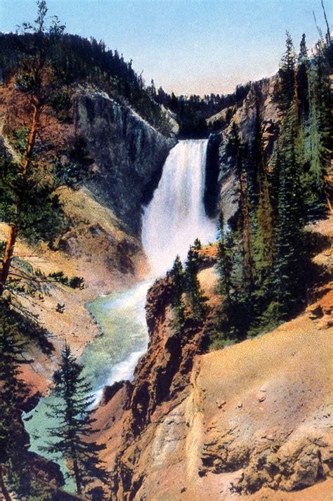 Lower Falls Of The Yellowstone River Frank J Haynes Yellowstone River