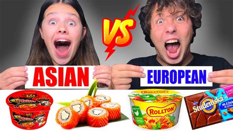 Asmr Asian Vs European Food Challenge Eating Sounds Mukbang 먹방 Tati Asmr Youtube