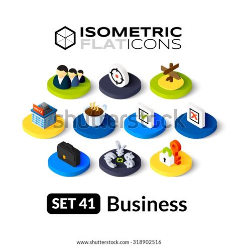 Isometric Flat Icons 3d Pictograms Vector Stock Vector Royalty Free