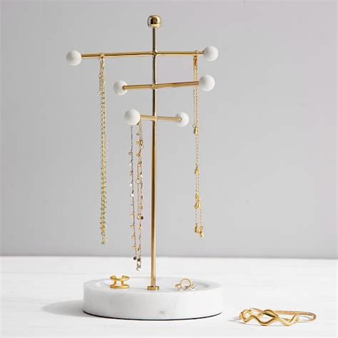 Marble And Gold Necklace Holder Jewelry Storage Pottery Barn Teen