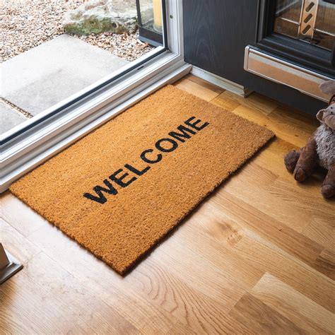 Door Mat Doormats Non Slip Natural Coir Welcome Indoor Outdoor Home Garden Mats Ebay