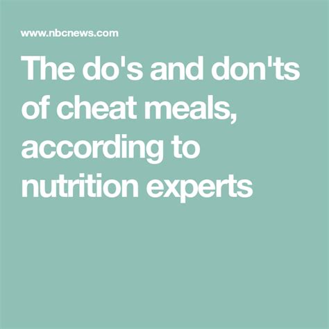 The Dos And Donts Of Cheat Meals According To Nutrition Experts