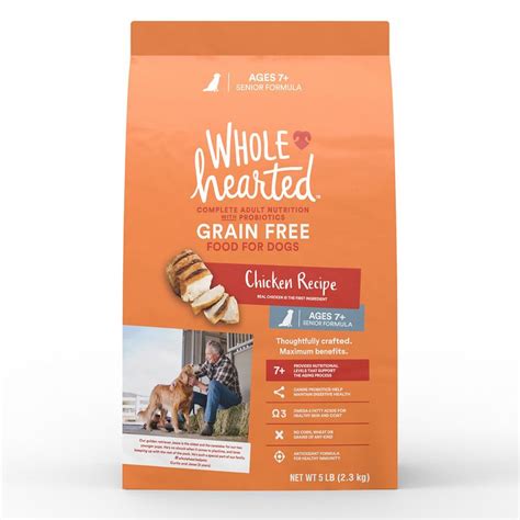 Wholehearted manufactures roughly 66 different dog food products. WholeHearted Grain Free Senior Chicken Recipe Dry Dog Food ...
