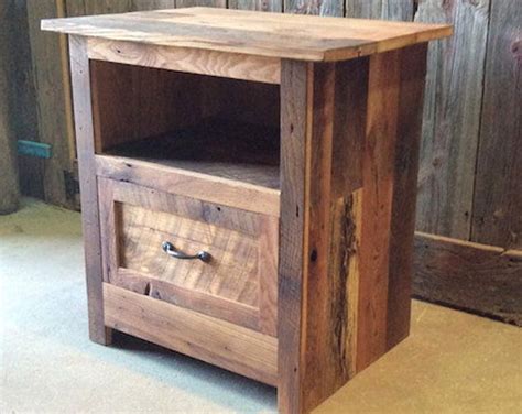Rustic Bedside Table Reclaimed Wood Nightstand Handmade Etsy