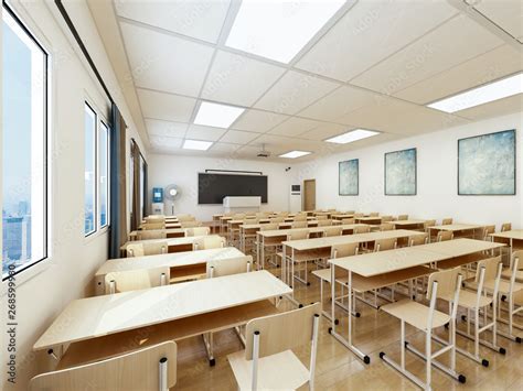 Modern School Classroom Interior Design Stock Illustration Adobe Stock