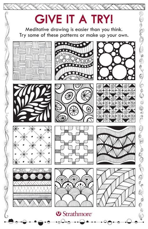 Tanglepatterns tangle submission >> right click to save/download pdf. Patterns for Meditative Drawing - Strathmore Artist Papers | Zentangle patterns, Doodle patterns ...