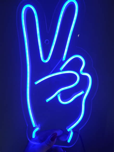 Peace Neon Signhand Neon Signled Neon Sign Handneon Light Etsy