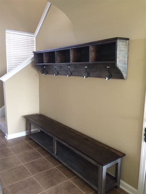 Entryway Storage Shelf With Hooks And By Knot2shabbycustomcre