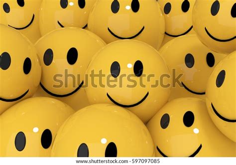 Yellow Smileys Social Media Concept 3d Stock Illustration 597097085