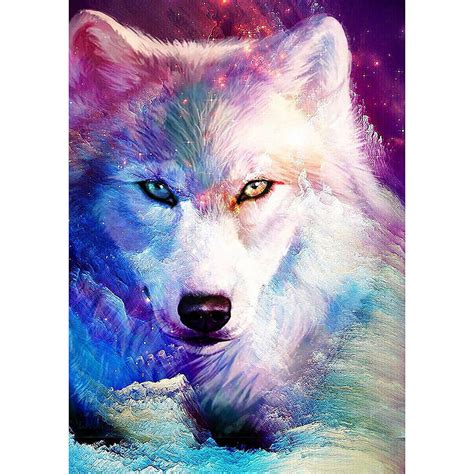 Diamond Painting Full Round Snow Wolf