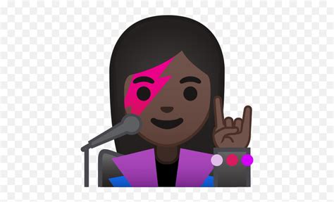 Woman Singer Emoji With Dark Skin Tone Emojis Cantantelevel 5 Emoji