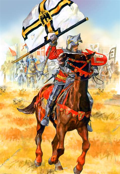 Polish Noble Knight With A Captured Banner Of The Teutonic Order