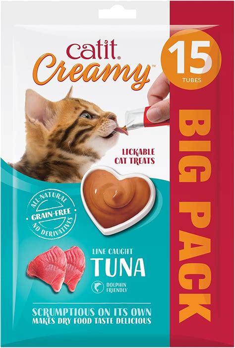 Catit Creamy Tuna Lickable Cat Treats 15 Pack Multicolour Bigamart