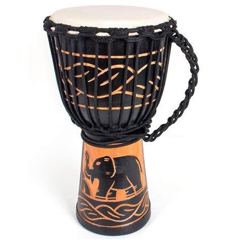 African Drum Hand Carved Bongo Congo Djembe Drum 8 Inches Goatskin