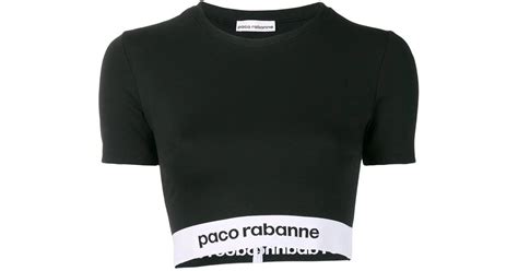 Paco Rabanne Bodyline Jersey Crop Top In Black Lyst