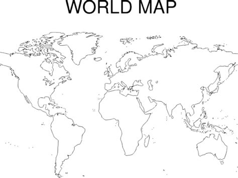 Printable Blank World Map Outline Transparent Png Worksheet Blank World