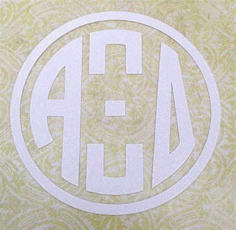Alpha Xi Delta Axid Sorority Letters White Circle Monogram Decal 6