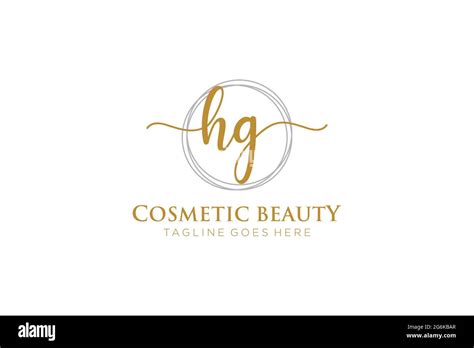 Hg Feminine Logo Beauty Monogram And Elegant Logo Design Handwriting