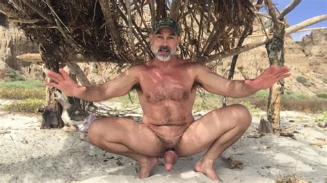 big dick tantra daddy teaching masturbation at the beach