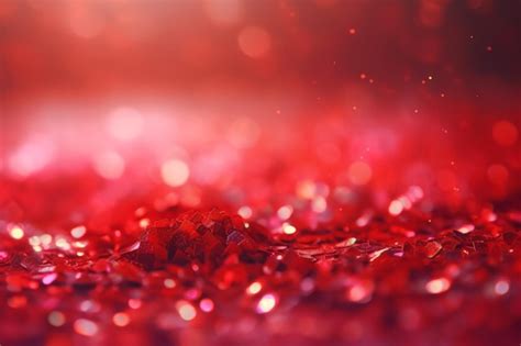 Premium Ai Image Red Glitter Blurred Generate Ai