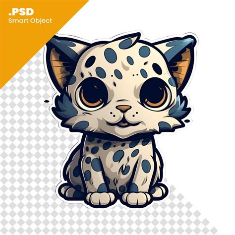 Premium Psd Cute Cartoon Lynx Vector Illustration Isolated On White
