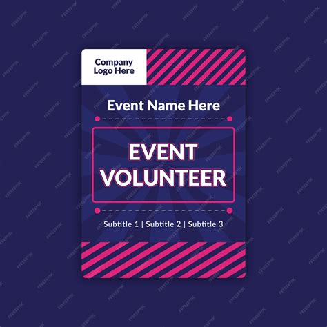 Premium Vector Event Volunteer Id Card