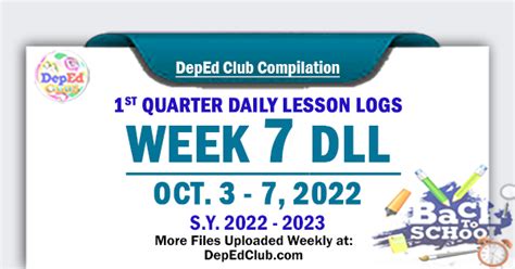 Week Quarter Daily Lesson Log Oct Dll Update