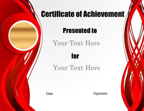 Free Customizable Certificate Of Achievement Editable And Printable
