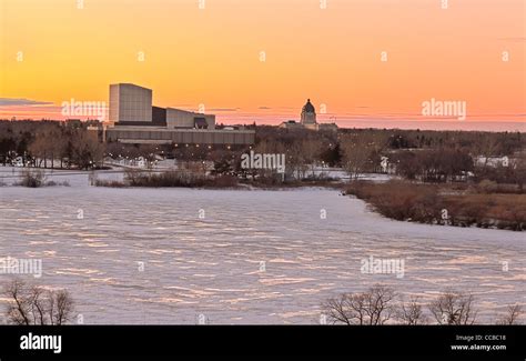 Wascana Lake Frozen On A Cold November Day During Winter In Regina