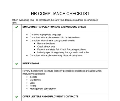 Hr Compliance Examples Laws Best Practices Free Checklist