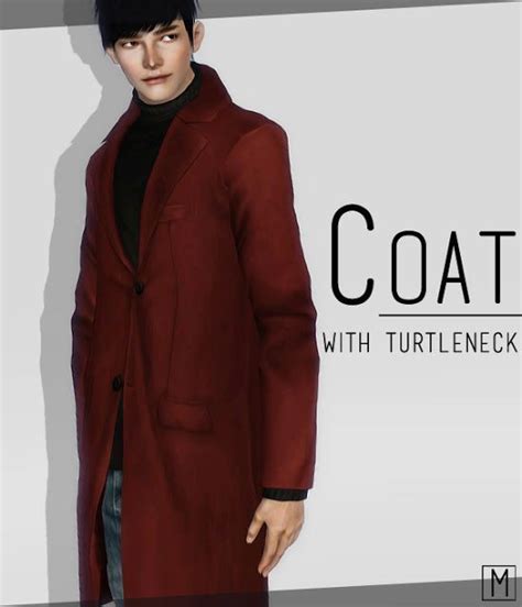 Littlemsim 【clothes】coat With Turtleneckm Sims Sims 4 Male