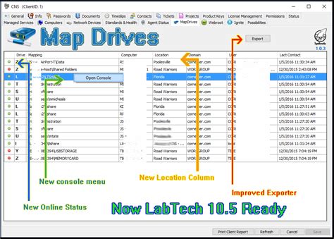 Labtech Map Drives Plugin Shows You Mappings By Client Squid Works